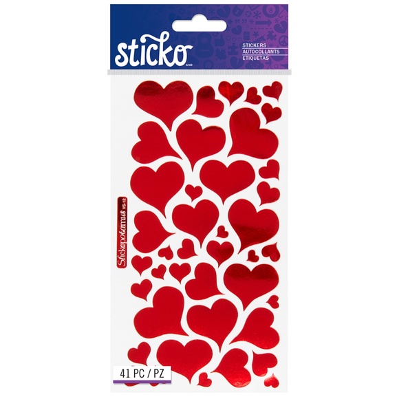 3/15$ 41 pcs Sticko Heart Foil Stickers - Picture 2 of 8